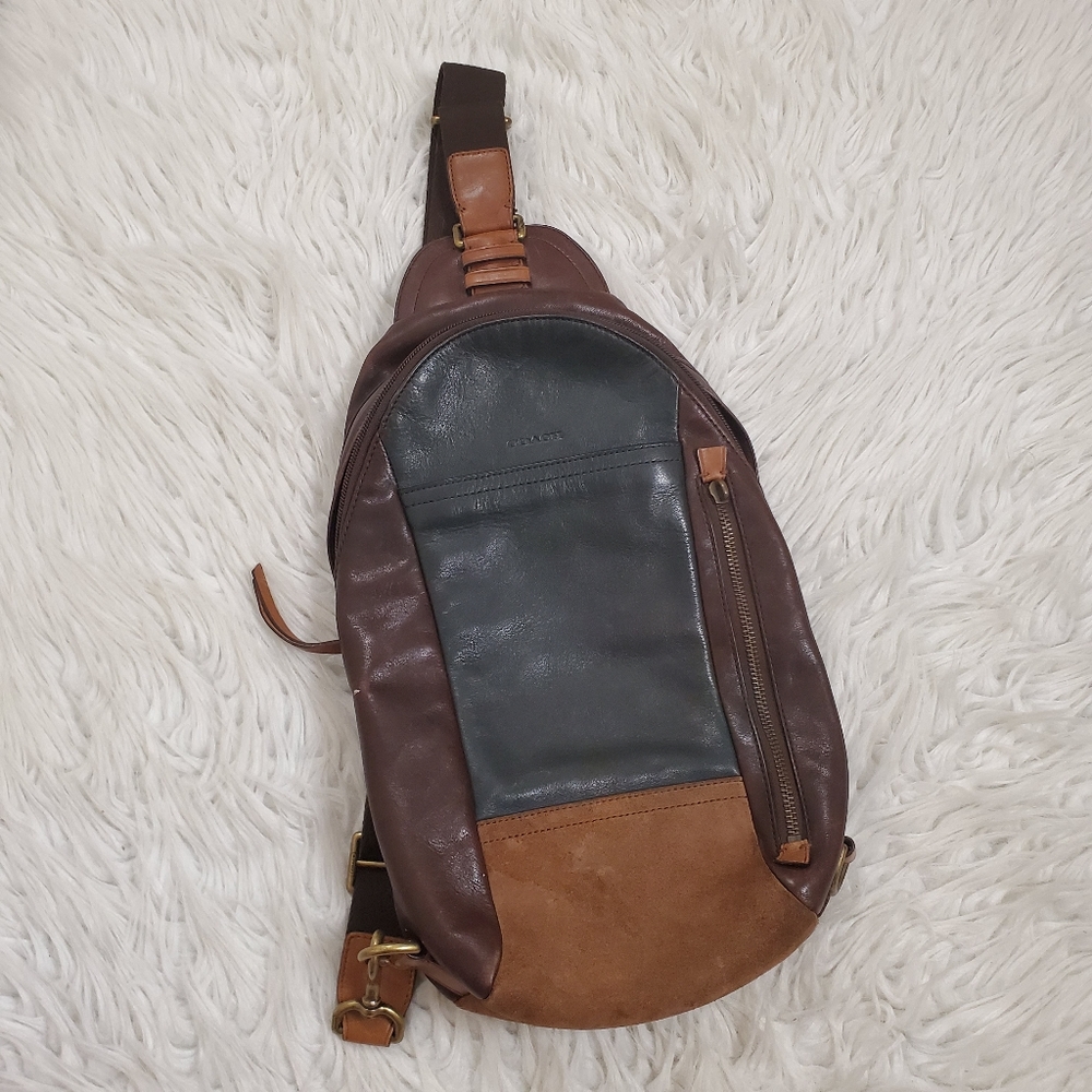 Coach Leather Convertible Colorblock Sling Bag